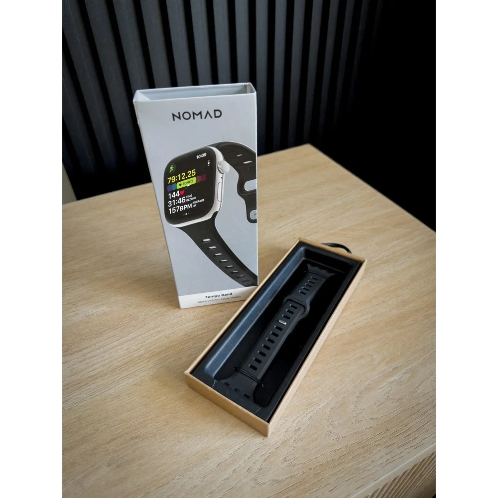 Nomad Tempo Band Black FKM Rubber for Apple Watch 49mm 46mm 45mm 44mm